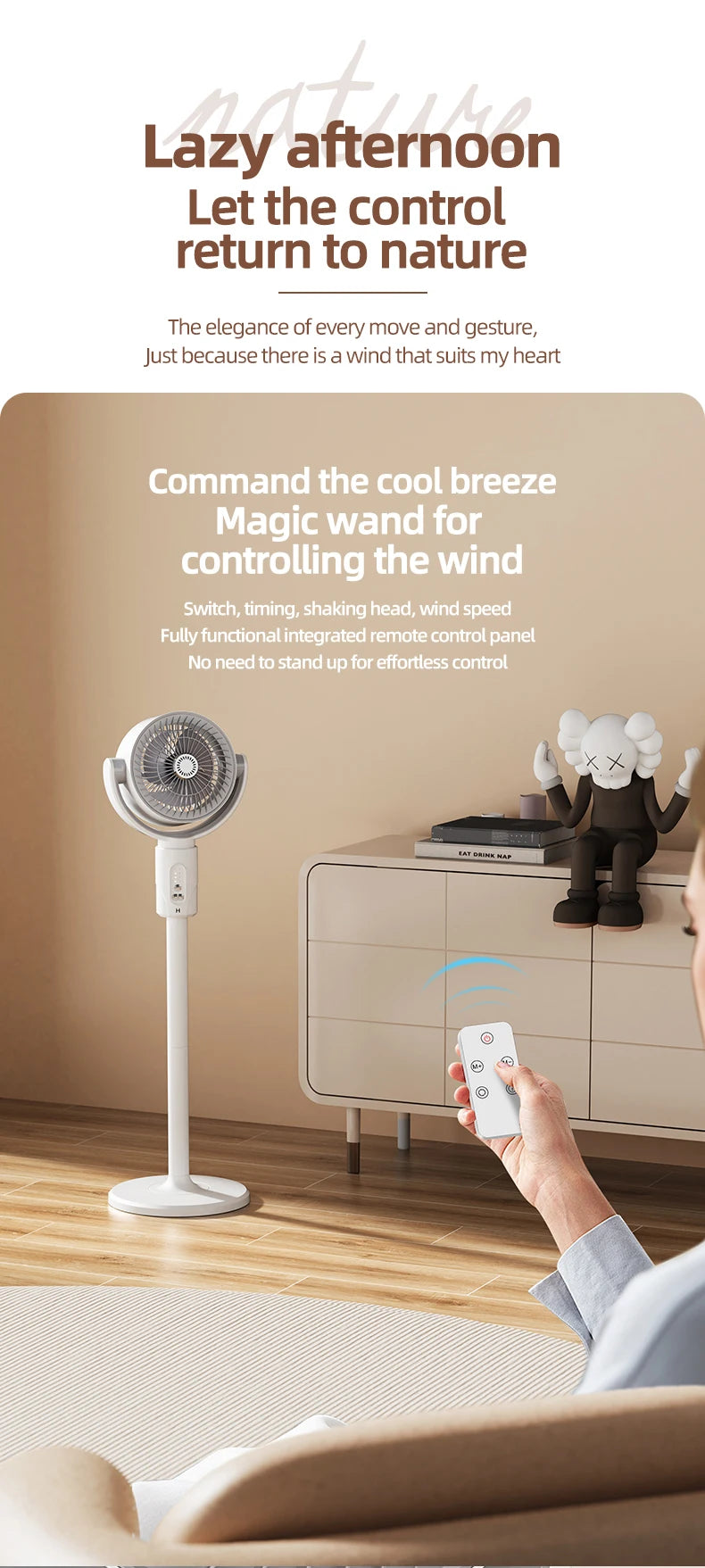 F1 Air Turbine Circulation Fan Floor-standing Fans Adjustable Air Circulating Fan Adjustable Height Timing Control Rechargeab