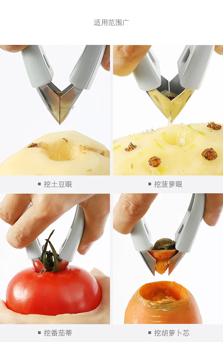 1pcs Strawberry Steel Pineapple Eye Peeler Fruit and vegetable Practical Seed Remover Clip Fruit Tools Kitchen Gadgets