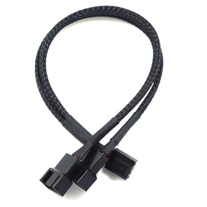 4-pin 1 to 3 Way PWM Fan Splitter Cable, Cooled 1 to 3 Way Tap Sleeve Extension Braided Cable Extension Cable 4-pin