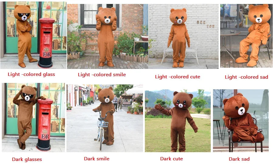 Brown Bear Mascot Costume Cartoon Characters Animal Carnival Activities Cosplay Identity V Cosplay
