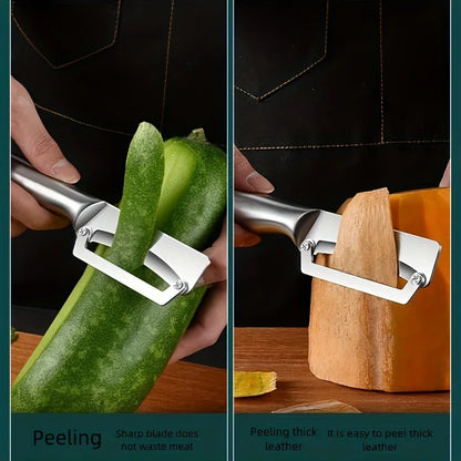1 cuchillo pelador, potente cuchillo para caña de azúcar, herramienta raspadora de cocina, cuchillo para fruta doméstico, herramienta para raspar y pelar lechuga