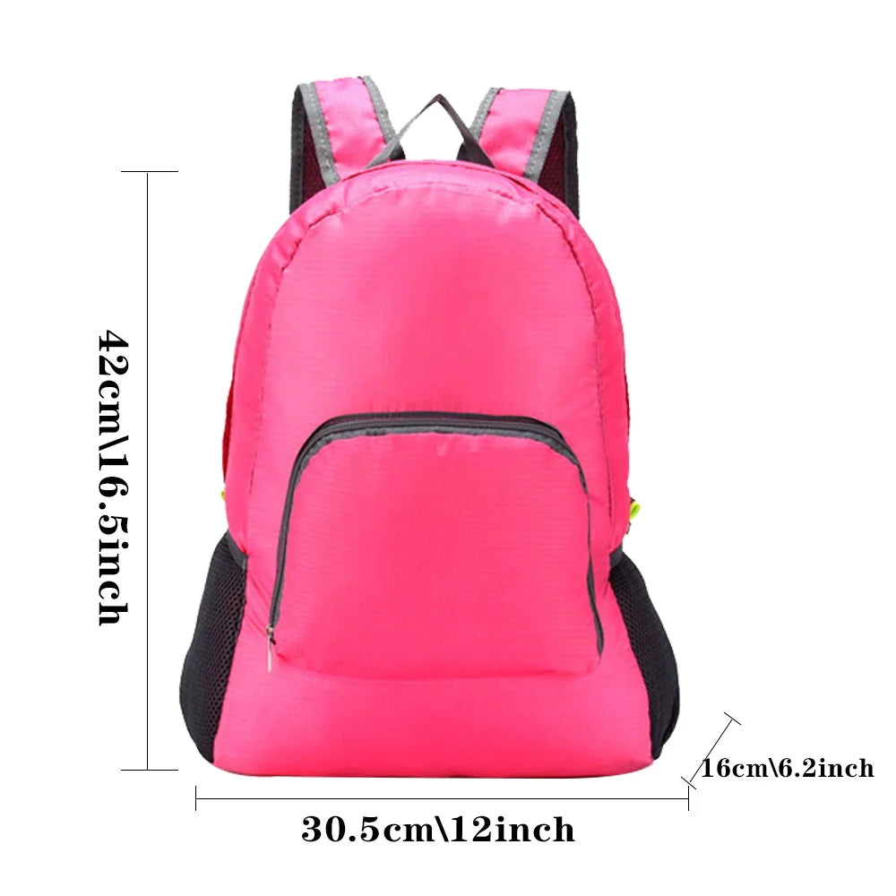 Outdoor Travel Lightweight Portable Foldable Backpack Love Print Folding Green Bag Ultralight Pack for Women Men Hiking Daypack