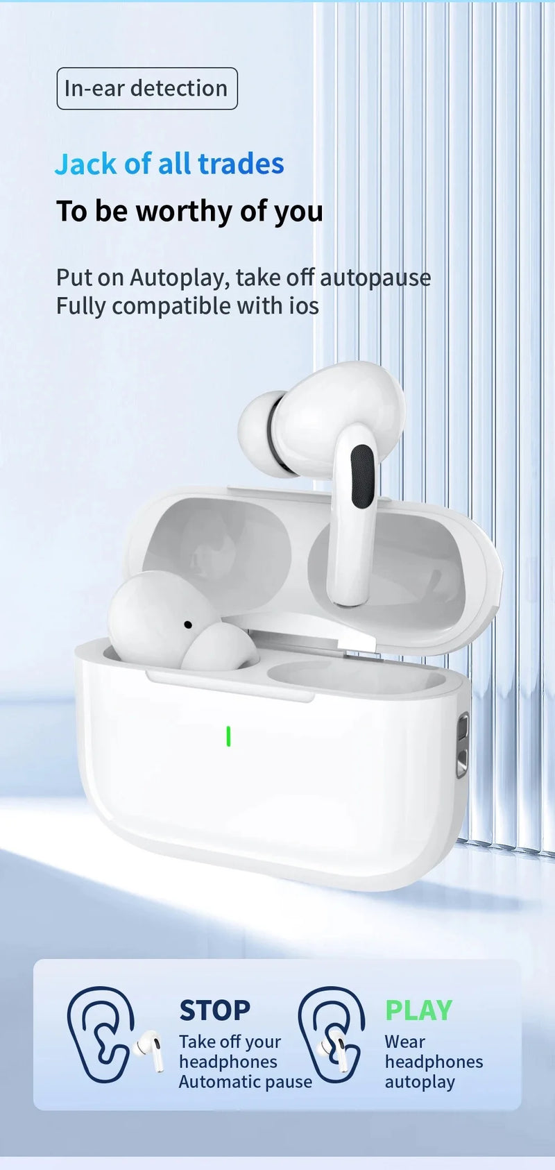 2024 NEW Air Pro True Wireless Bluetooth Earphones Headphones HiFi Sound Low Latency Noise Reduction Earbuds for IPhone Android