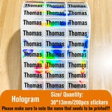 Custom Name Tag Sticker Waterproof Kawaii Stickers Decals Personalized First Name Label for Children School Stationery Bottle