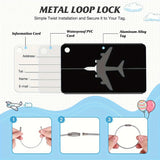 Aluminium Alloy Aircraft Luggage Tag with Name Travel Luggage Tag ID Card Anti-lost Solid Color Travel Accessories