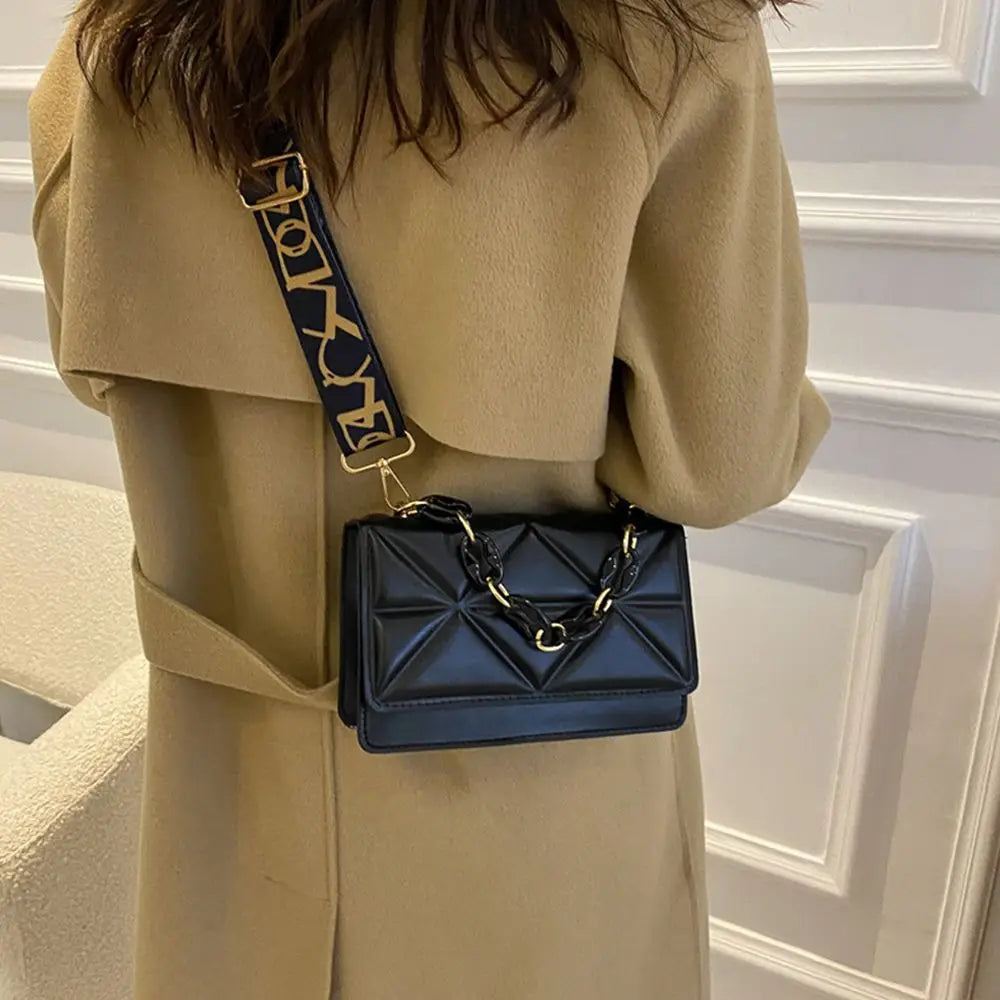 Winter Large Shoulder Bags for Women Stone Pattern PU Leather Crossbody Bags Brand Pink Tote Handbags Chains Shopper Clutch Purse