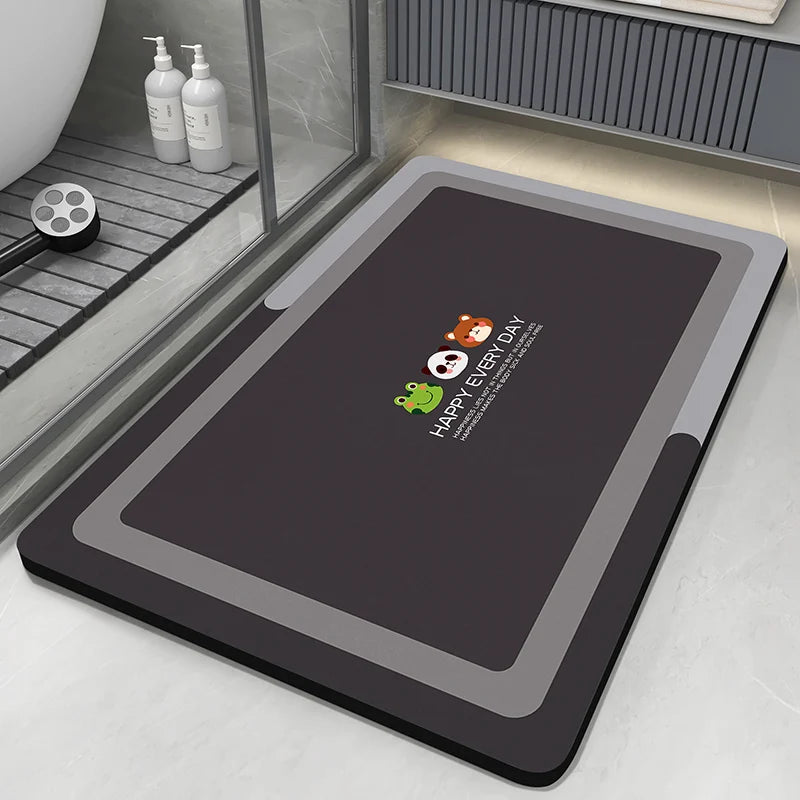 Diatomaceous Earth Bath Mat Bathroom Rug Absorbent Non-slip Floor Foot Mats Quick Dry Shower Carpet Toilet Pad Doormat Washable