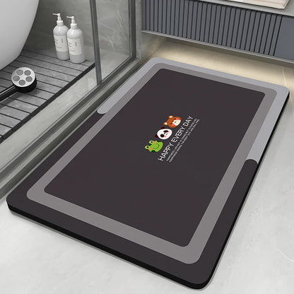 Diatomaceous Earth Bath Mat Bathroom Rug Absorbent Non-slip Floor Foot Mats Quick Dry Shower Carpet Toilet Pad Doormat Washable