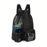 Mesh backpack, swimming drawstring bag, backpack with wet pocket, beach storage backpack, outdoor fishing bag