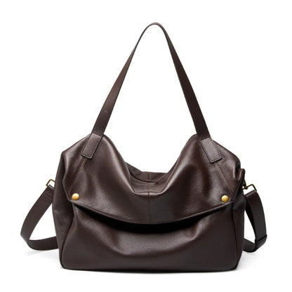 Bolsos de hombro grandes Toptrends 100% piel auténtica de vaca para mujer, bolsos cruzados de diseñador de lujo para oficina (2025)