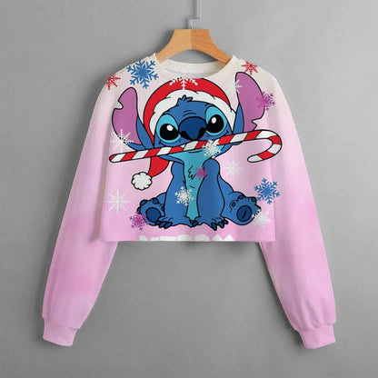 Suéter con capucha corta informal para niñas, ropa clásica de Disney para primavera y otoño, con estampado para niñas, cómodo y bonito.