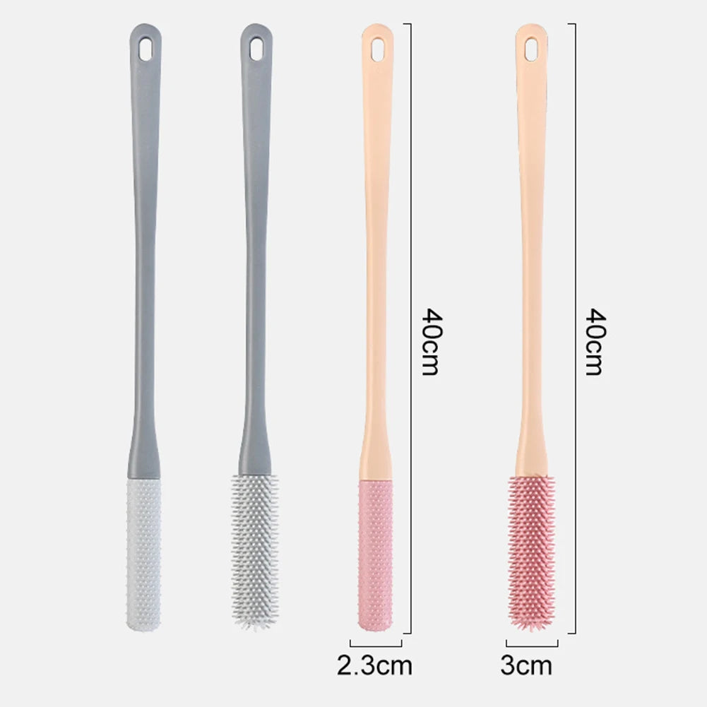 2 pçs cabo longo lacunas do dedo do pé escova de limpeza super macio silicone pé purificador esfoliante escova de lavagem dos pés para chuveiro