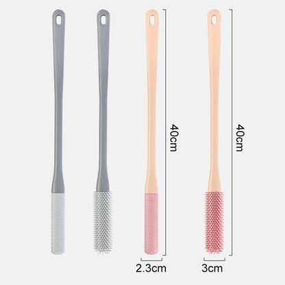 2 pçs cabo longo lacunas do dedo do pé escova de limpeza super macio silicone pé purificador esfoliante escova de lavagem dos pés para chuveiro