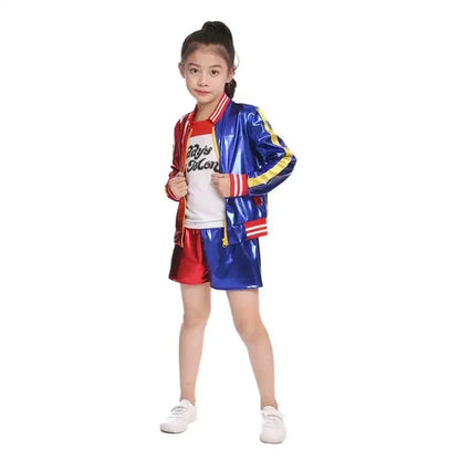 Chicas Harley Squad Monster camisa disfraz de Quinn chaqueta estampada camisa pantalones guantes Suicide Quinn Cosplay disfraz de Halloween