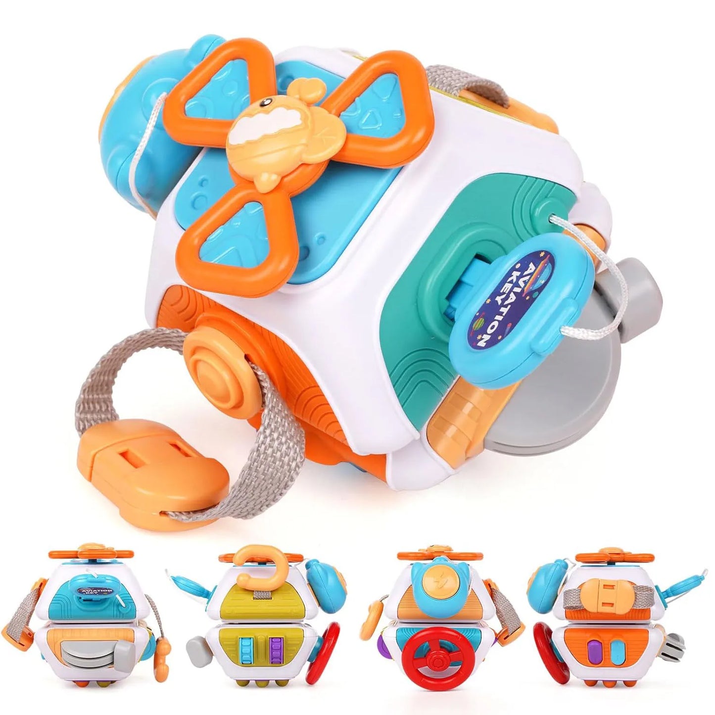 Montessori Sensory Toys Baby Busy Cube Activity Travel Toy Educational Learning Fidget Toys for Fine Motor Skills Children Gift