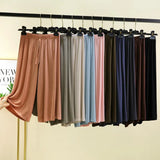 Plus size L to 6XL U-Neck Women's  Modal pant calf-length summer wide leg pants drawstring short pants casual homewear pants
