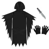 Disfraz de grito para niños, vestido elegante para niños, fiesta de Halloween, disfraz de cara de fantasma de la muerte y terror, disfraz de Halloween para niños y adolescentes