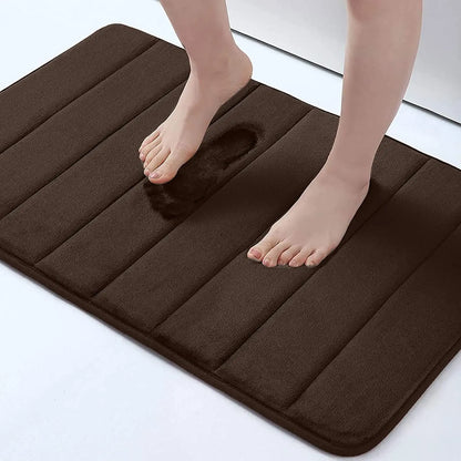 Memory Sponge Stripe Bathroom Non slip, Water Absorbent, Machine Washable Floor Mat