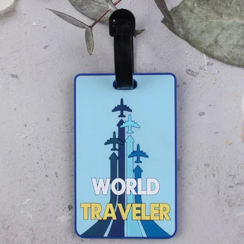 New PVC Soft Glue Airplane Luggage Tag Card Cover Name Labels Suitcase ID Address Hang Tag Boarding Pass Labels Travel Access