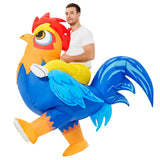Adult Rooster Inflatable Costume Funny Unicorn Elk Animals Inflatable Suit Halloween Carnival Half Body Blow Up Suit for Cosplay