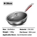 MOEYE Frying Pan 316L Stainless Steel 28/30/32cm Kitchen Nonstick Pan Cooking Skillet Kitchen Nonstick Skillet Induction Pan