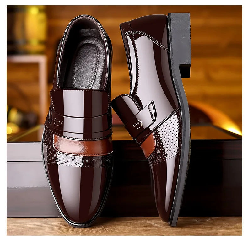 Luxury Men's Leather Shoes Retro Carved Lace-up Brogue Oxford Wedding Men Dress Shoes Male Formal Business Gentleman Office Shoes