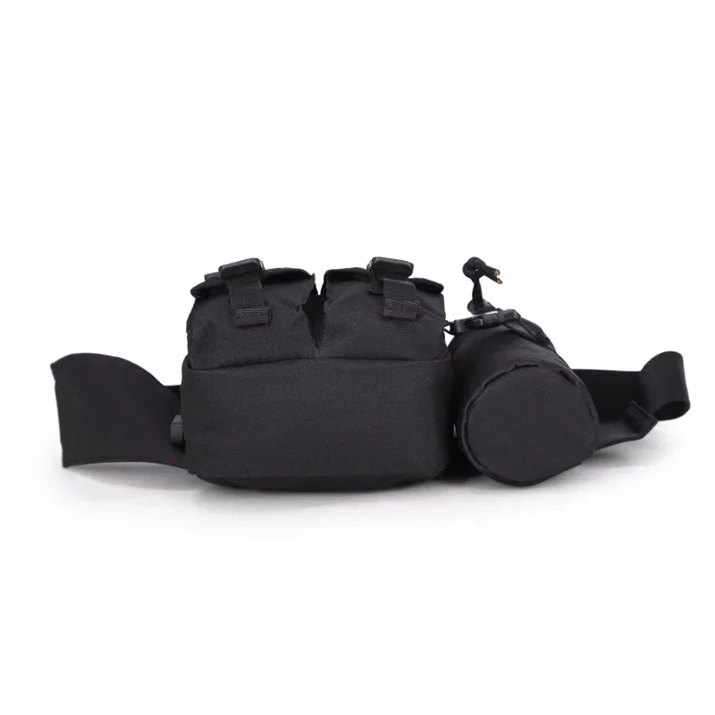 Tactical Running Waist Bag Outdoor Small Waterproof Canvas Backpack Unisex Sports Functional Bottle Carrier For Outdoor Activiti