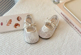 2026 Summer Kids Shoes Girls Sandals Lace Floral Princess Shoes Children Soft Sole Flat Party Dress Breathable Shoes