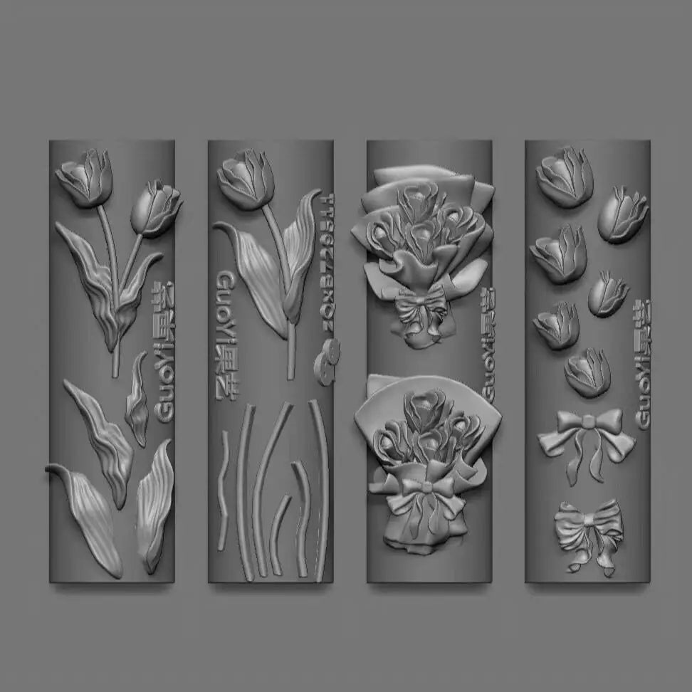 1pc Bowknot Candles Jellyfish Shell Rose Leaf  3D Acrylic Mold Nail Art Decoration Nails DIY Design Silicone  Nails Mold