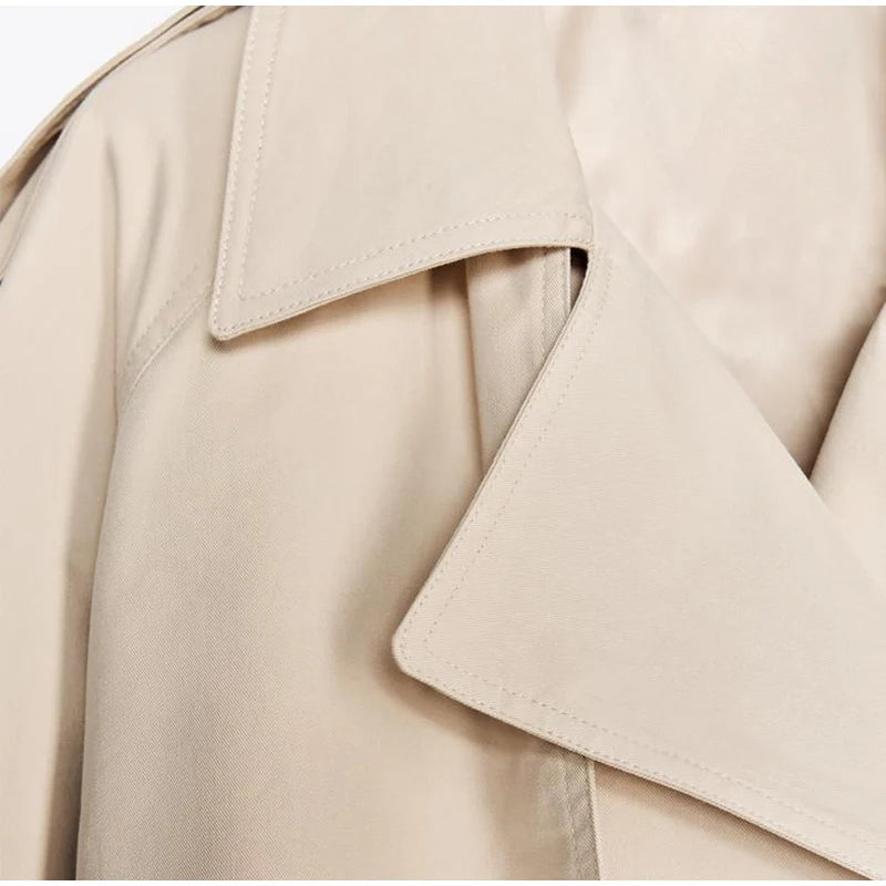 Casual Office Women's Bomber Jacket Chic Lace Up Lapel Collar Full Sleeve Female Coat Spring New Office Lady Outerwear Commuting