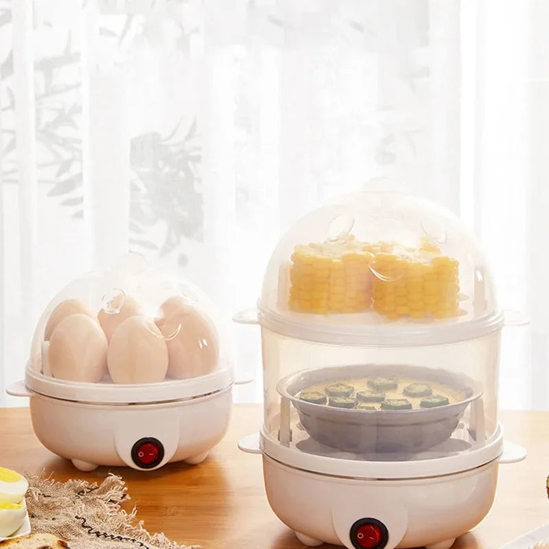 Automatic Electric Egg Steamer Multifunctional Electric Egg Boiler Double-Layer Egg Cooker Mini Kitchen Breakfast Machine