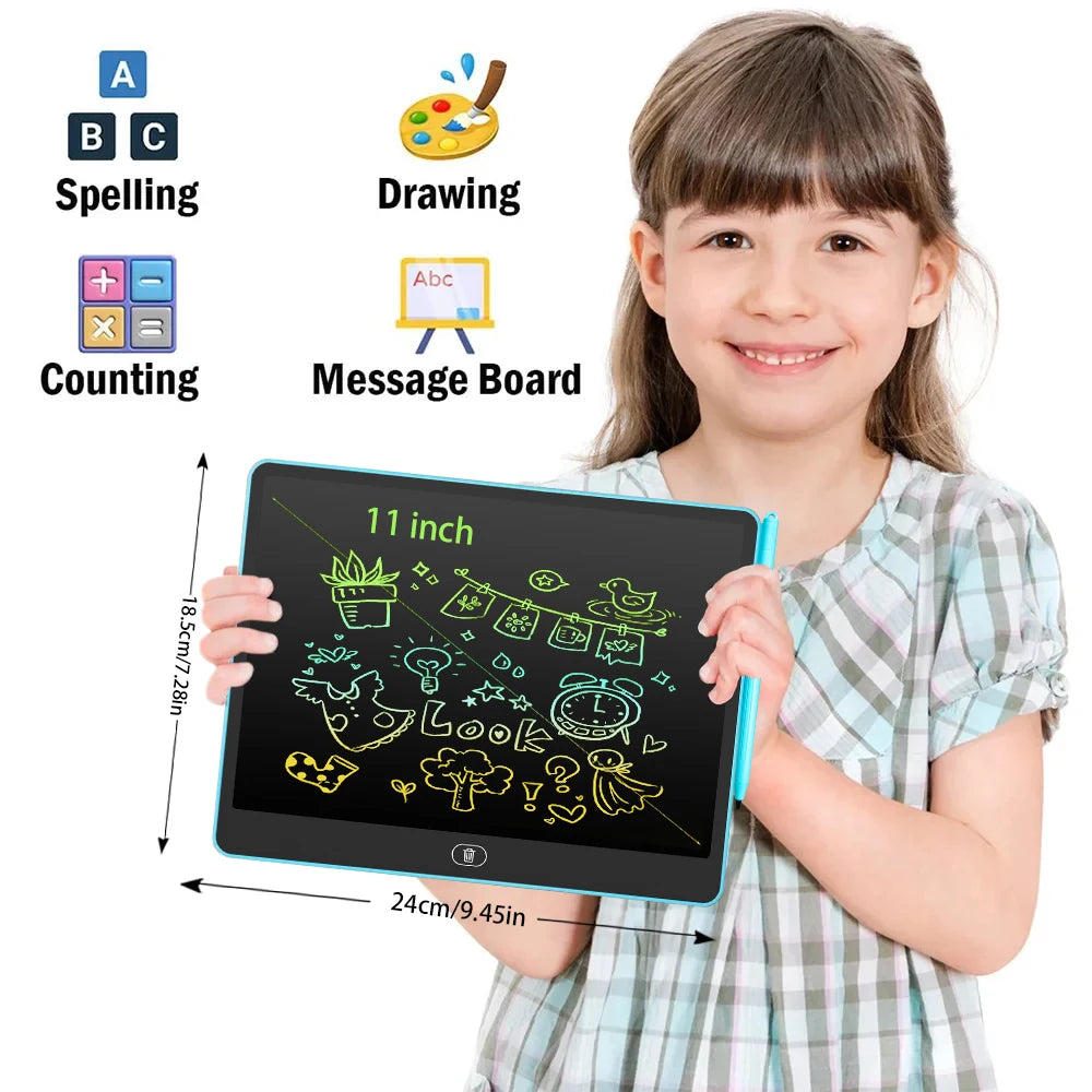 Tablet de Escrita e Desenho LCD (16/13/11 Polegadas) – Brinquedo Educativo para Meninos e Meninas de 3 a 8 Anos