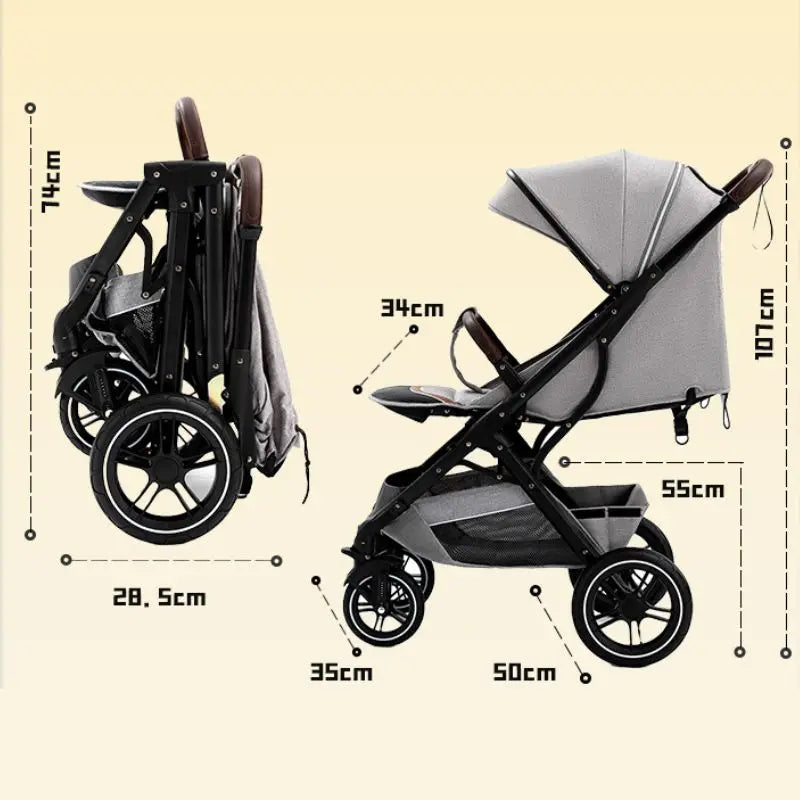 Baby Stroller High Landscape Portable Ultra-lightweight Newborn Travel Shock-absorbing Stroller newborn rocker For 0-4 Year Old