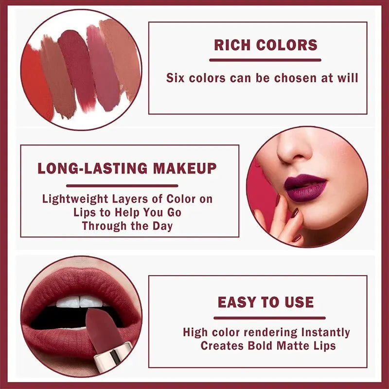 Lápiz labial mate de alta pigmentación HANDAIYAN, terciopelo, resistente al agua, maquillaje de larga duración, cosméticos para labios