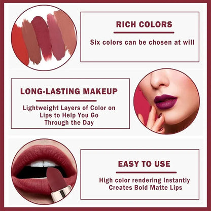 Lápiz labial mate de alta pigmentación HANDAIYAN, terciopelo, resistente al agua, maquillaje de larga duración, cosméticos para labios