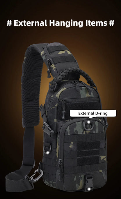Camping Chest Bag Tactical Backpack for Men Sport Shoulder Outdoor Hiking Climbing Cycling Fishing Travel MOLLE Sling Fanny Pack