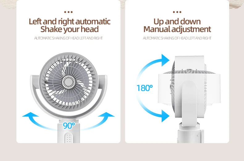 F1 Air Turbine Circulation Fan Floor-standing Fans Adjustable Air Circulating Fan Adjustable Height Timing Control Rechargeab