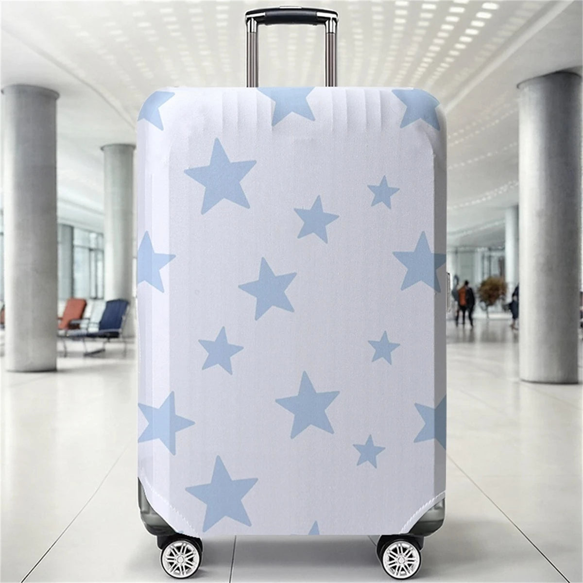 Light blue star pattern luggage protection cover, suitable for 18-32 inch luggage covers, luggage handle gloves, travel accessor