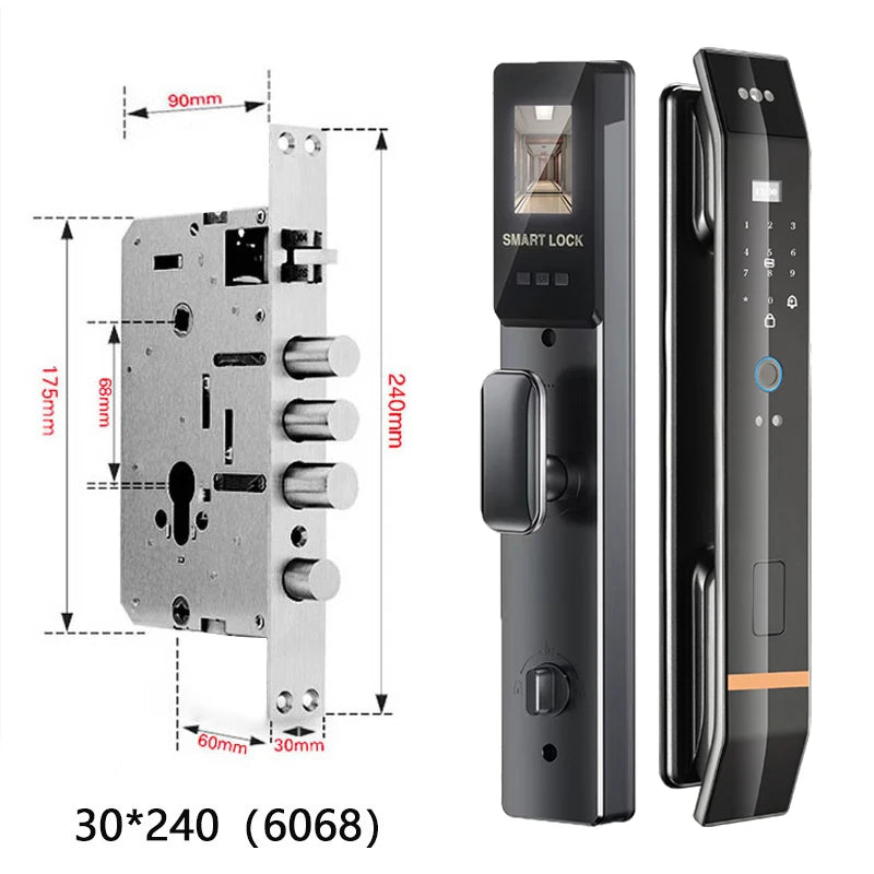 3D Face Smart Door Lock Biometric Recognition Fingerprint Password IC Card APP Wifi Lock Unlock for Home House Apartment