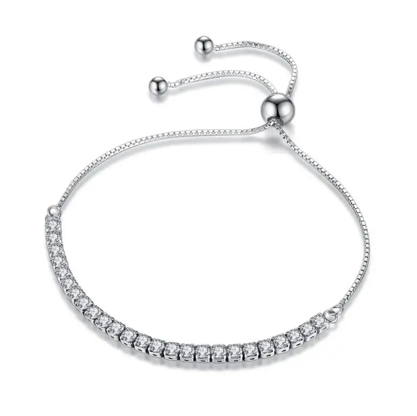 Pulsera de tenis de moissanita auténtica de 3 mm D VVS, con brillo de diamante, sólida S925, joyería para boda, regalo para mujer.