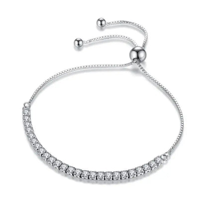 Pulsera de tenis de moissanita auténtica de 3 mm D VVS, con brillo de diamante, sólida S925, joyería para boda, regalo para mujer.