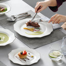 MALACASA LOTUS 16/32-PIECE Nordic European White Porcelain Tableware Set with Bowl,Dinner&Dessert&Soup Plate Set for 4/8