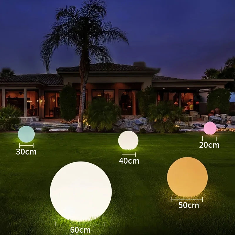 RGB Waterproof LED Garden Ball Light Solar Lighting USB Charge Deco Lamp Remote Control 16 Colors for Party Wedding Street Yard