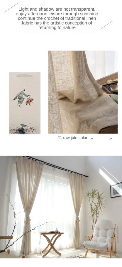Japanese cotton linen sheer curtains for bedroom living room curtains for study curtain living room set plan curtain tulle