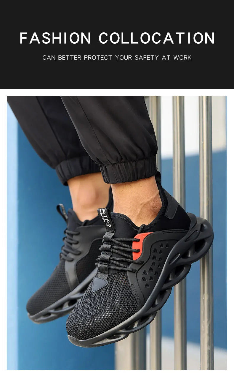 Men Safety Footwear Indestructible Shoes Sneakers Steel Toe Protective Boots Anti-smash Anti-puncture Work Safety Anti-slip Shoe