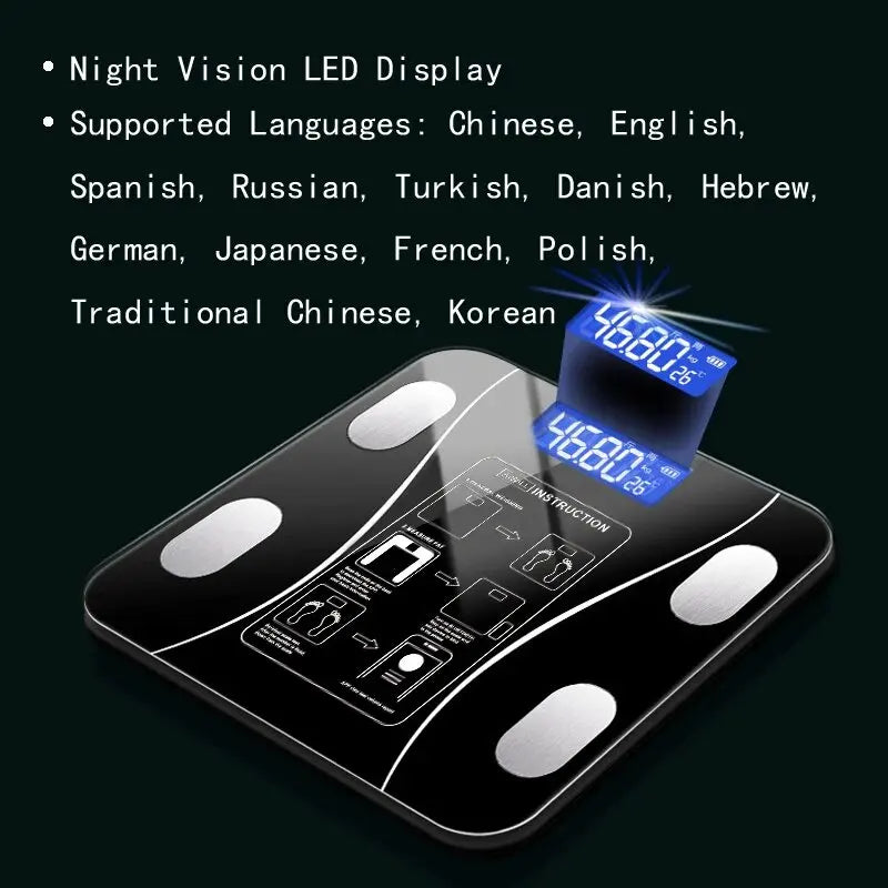 Báscula electrónica especial para el control corporal y la pérdida de grasa, modo inteligente, báscula de grasa corporal Bluetooth, báscula de peso para el hogar, ultraprecisa