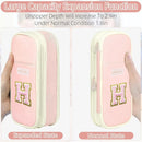 Letters Cute Pencil Case for Girls Large Pencil Pouch for School Supplies, Portable Pen Bag Aesthetic Organizer Pen Box