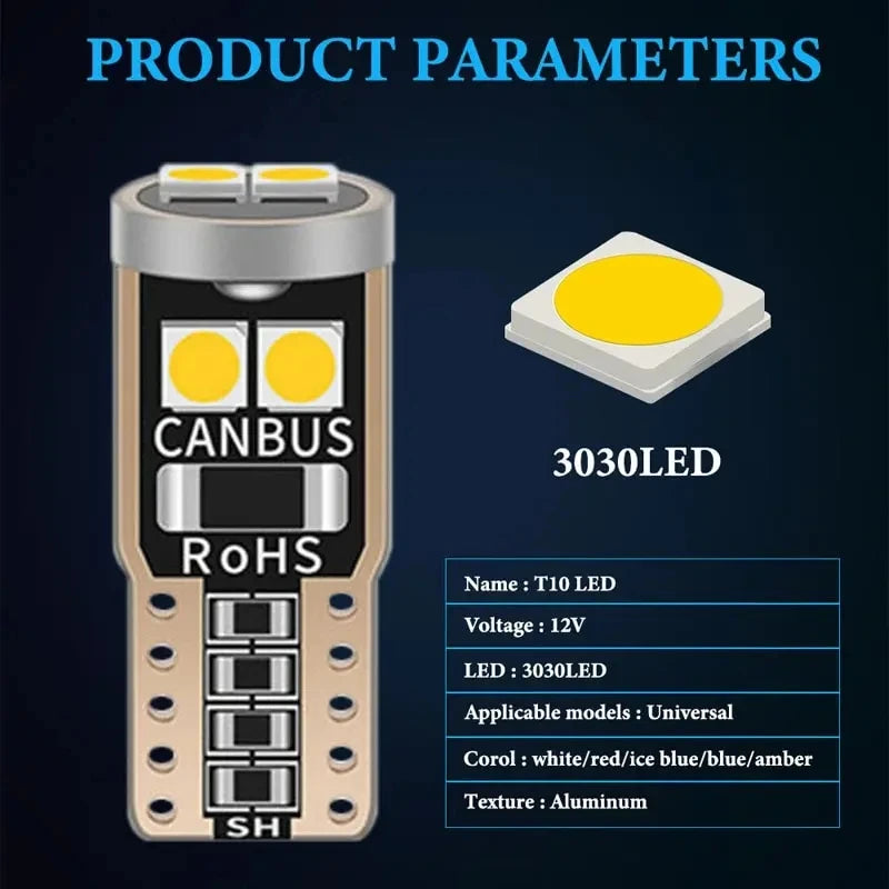 Super Bright LED Canbus Car Interior Reading Dome Lights, Auto Lâmpada de estacionamento, sem erro, T10, W5W, 6SMD, 3030, 2 pcs, 6 pcs, 10pcs