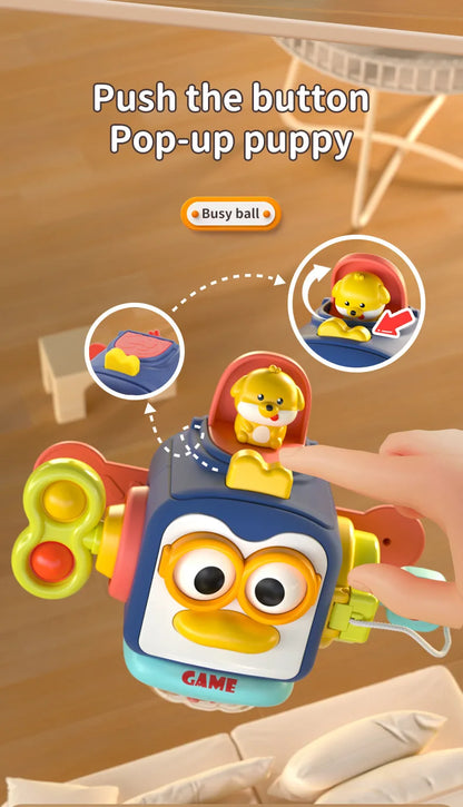 Montessori Sensory Toys Baby Busy Cube Activity Travel Toy Educational Learning Fidget Toys for Fine Motor Skills Children Gift