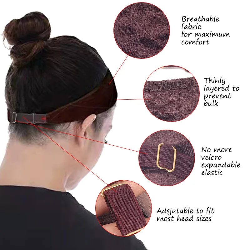 Plussign Wig Grip Headband For Lace Frontal Wigs Adjustable Invisible Wig Hair Band Nude Non-Slip Velvet Wig Band To Hold Wigs